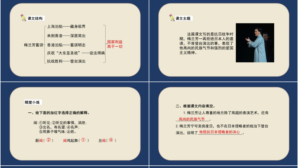 部编人教版小学四年级语文上册梅兰芳蓄须PPT课件 部编人教版小学四年级语文上册梅兰芳蓄须PPT课件