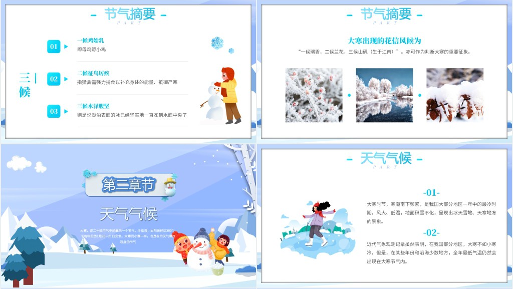 卡通风传统节气大寒介绍PPT模板 卡通风传统节气大寒介绍PPT模板