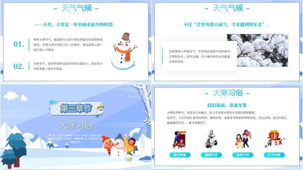 卡通风传统节气大寒介绍PPT模板 卡通风传统节气大寒介绍PPT模板