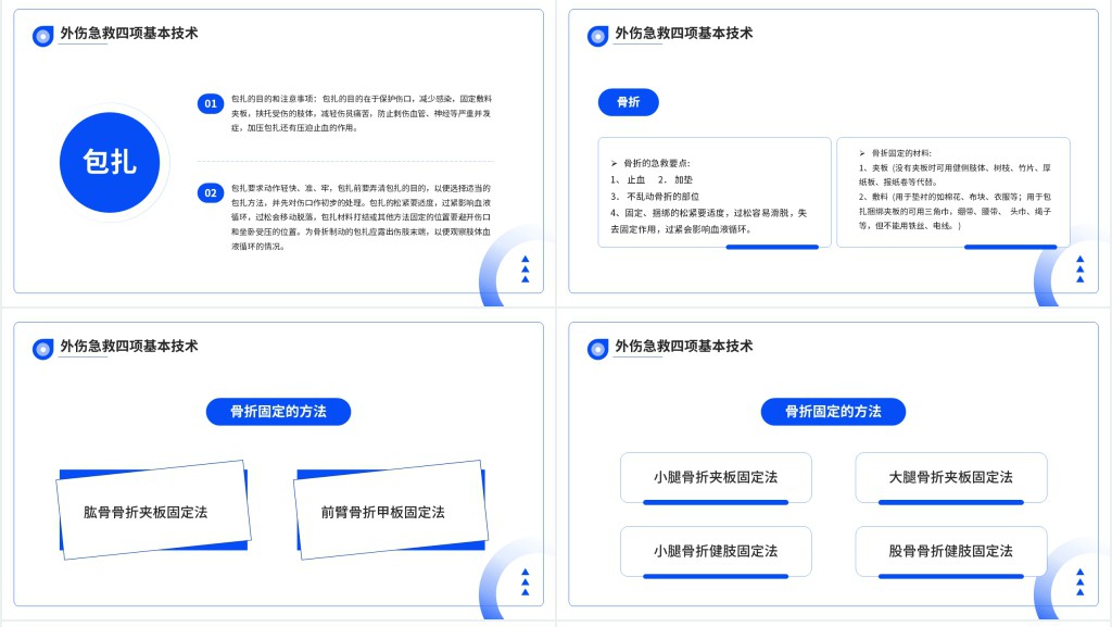 急救知识培训PPT简约风常见的急救基本知识科普讲座课件模板