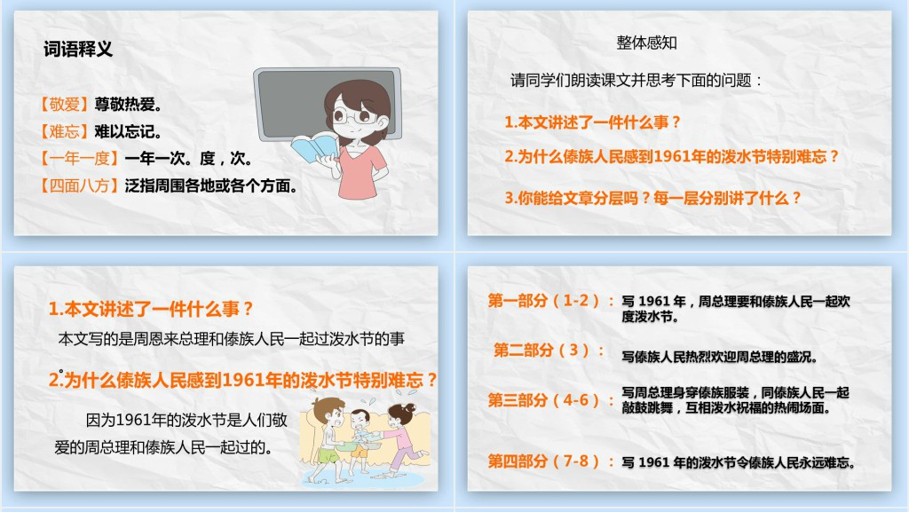 部编人教版小学二年级语文上册难忘的泼水节PPT课件