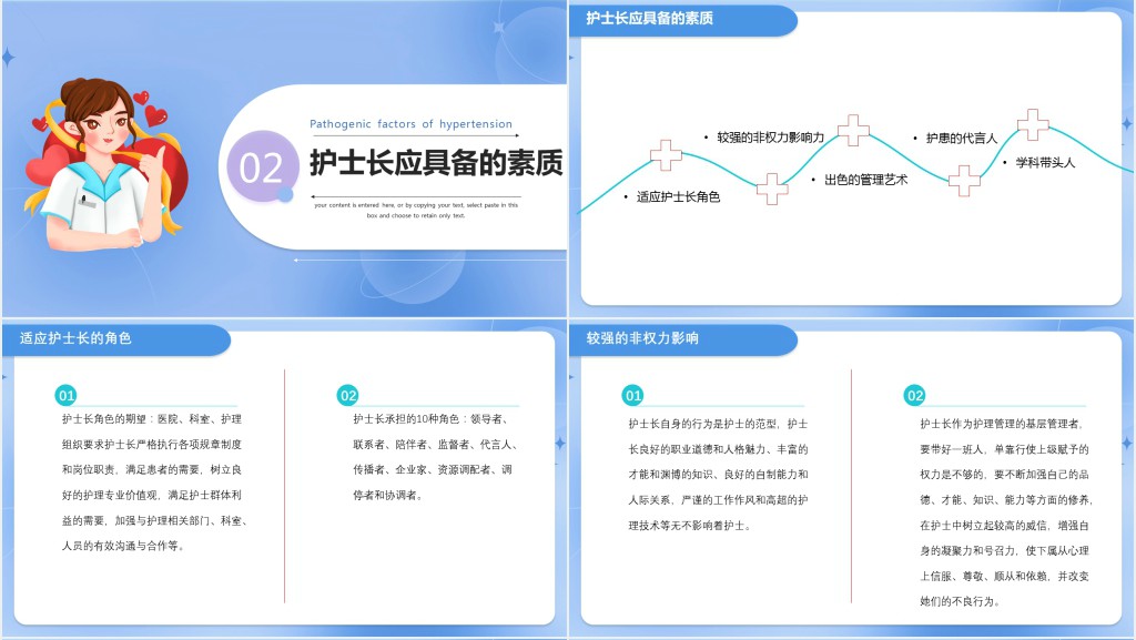 优秀护士长经验分享PPT模板 优秀护士长经验分享PPT模板