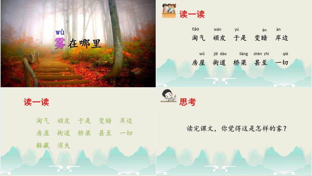 部编人教版小学二年级语文上册雾在哪里课文PPT课件 部编人教版小学二年级语文上册雾在哪里课文PPT课件