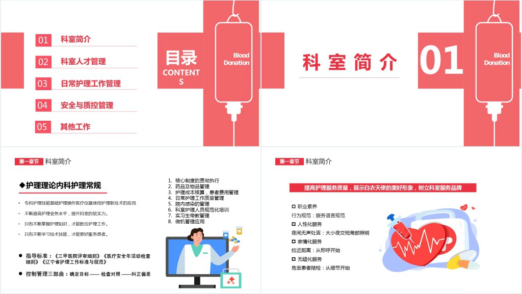 科室护士长个人述职报告PPT模板 科室护士长个人述职报告PPT模板