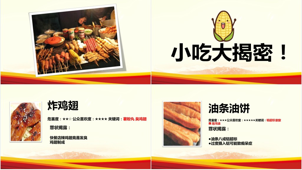 校园小学生食品安全健康动态PPT模板