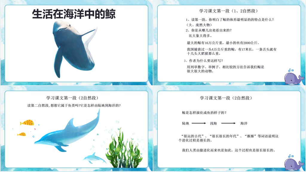部编人教版小学五年级语文上册鲸习作例文PPT课件