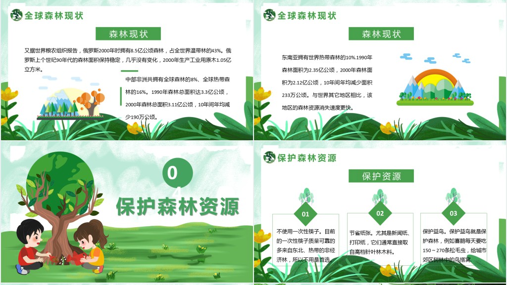 世界森林日教育PPT模板 世界森林日教育PPT模板