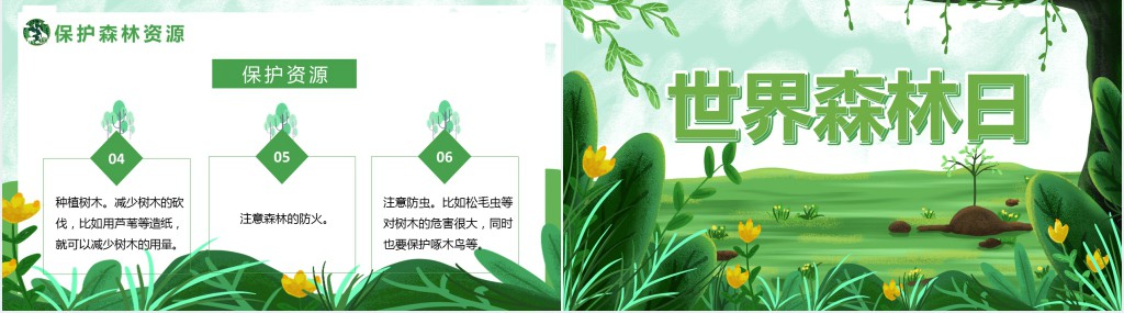 世界森林日教育PPT模板 世界森林日教育PPT模板
