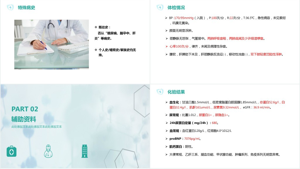 清新简约医疗病例演讲通用动态PPT模板