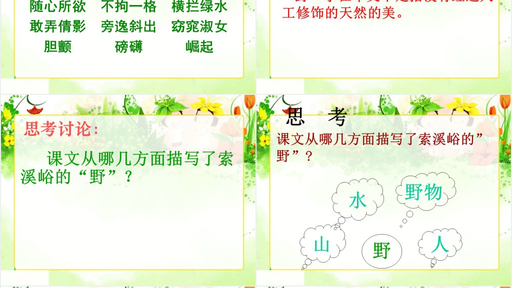 《索溪峪的“野”》课文教案PPT课件 《索溪峪的“野”》课文教案PPT课件