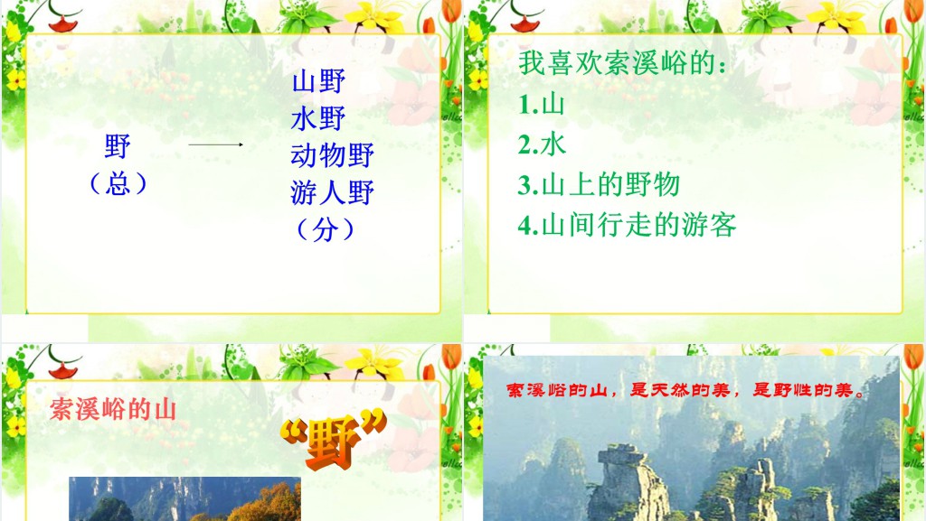 《索溪峪的“野”》课文教案PPT课件 《索溪峪的“野”》课文教案PPT课件