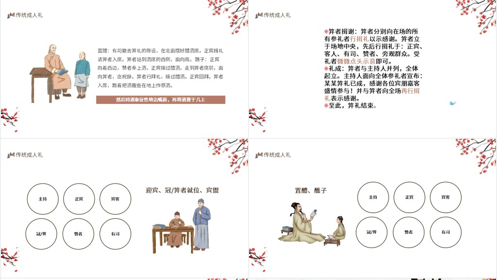 中国风传统成人礼介绍主题班会PPT课件