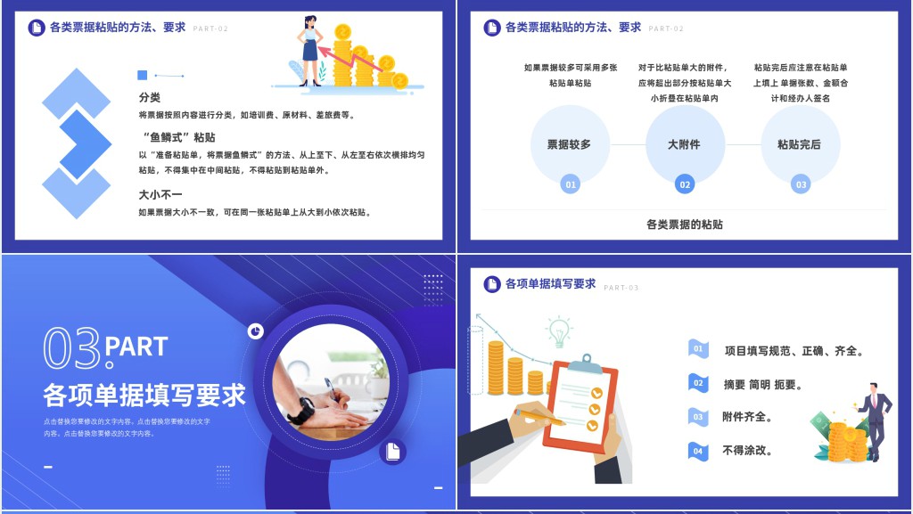 财务流程票据粘贴及填写要求培训PPT课件