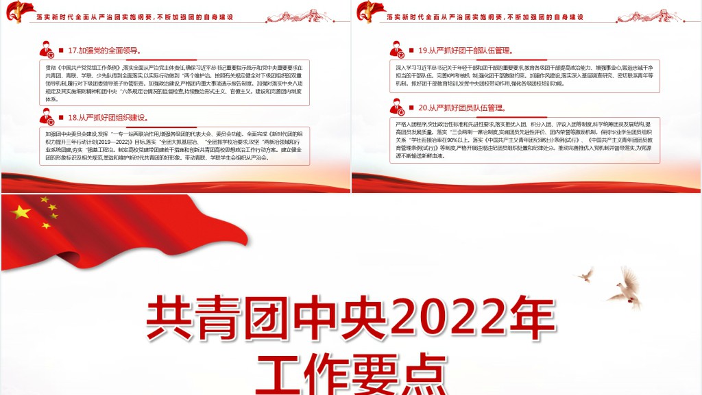 共青团中央20XX年工作要点PPT模板 共青团中央20XX年工作要点PPT模板