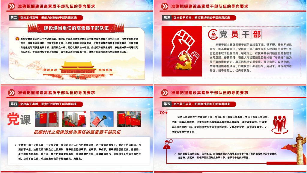 把握时代之需建设堪当重任的高素质干部队伍PPT党课 把握时代之需建设堪当重任的高素质干部队伍PPT党课
