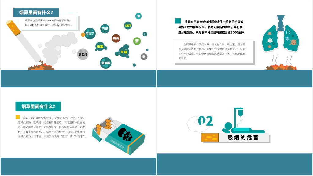 禁烟安全教育主题班会PPT模板 禁烟安全教育主题班会PPT模板