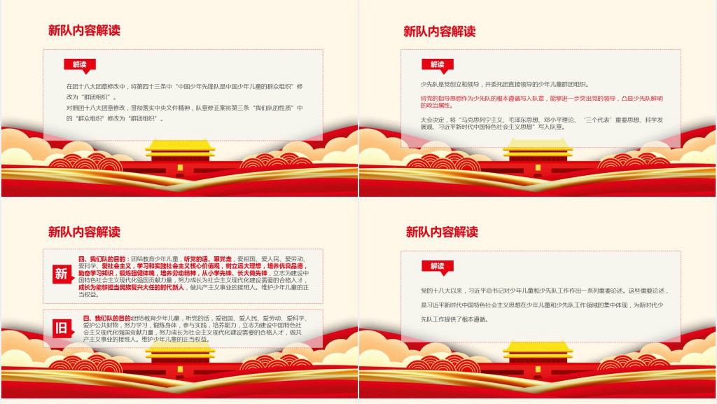 中国少年先锋队少先队章程PPT模板 中国少年先锋队少先队章程PPT模板