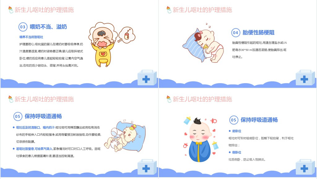 新生儿呕吐疑难病例讨论PPT卡通风医院病例分享会课件模板