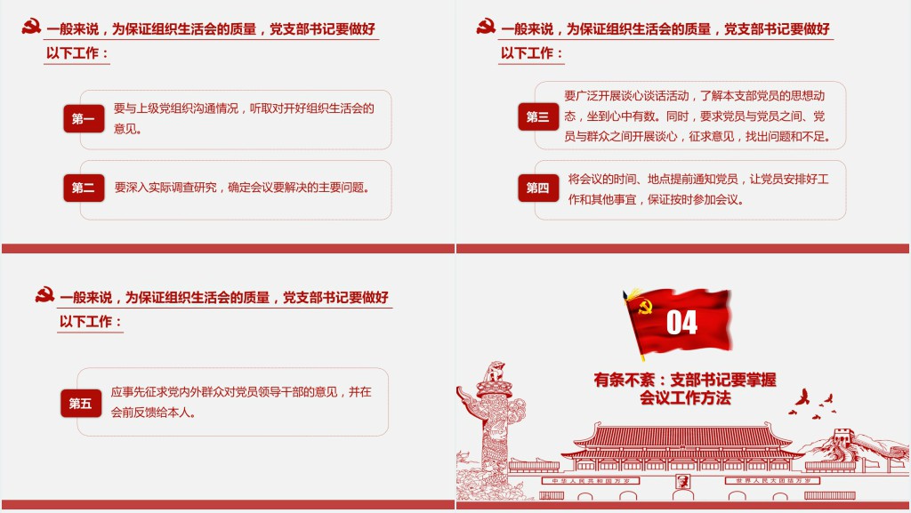 基层党支部党员组织生活会学习PPT模板 基层党支部党员组织生活会学习PPT模板