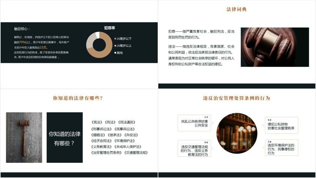 黑金简约大气世界法律日介绍 PPT