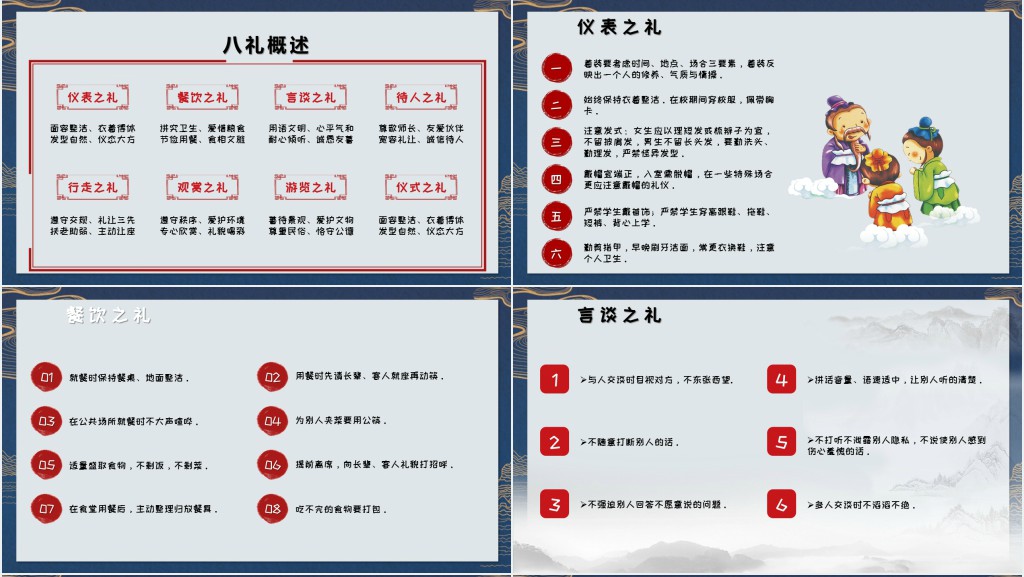 八礼四仪文明礼仪教育班会PPT课件 八礼四仪文明礼仪教育班会PPT课件