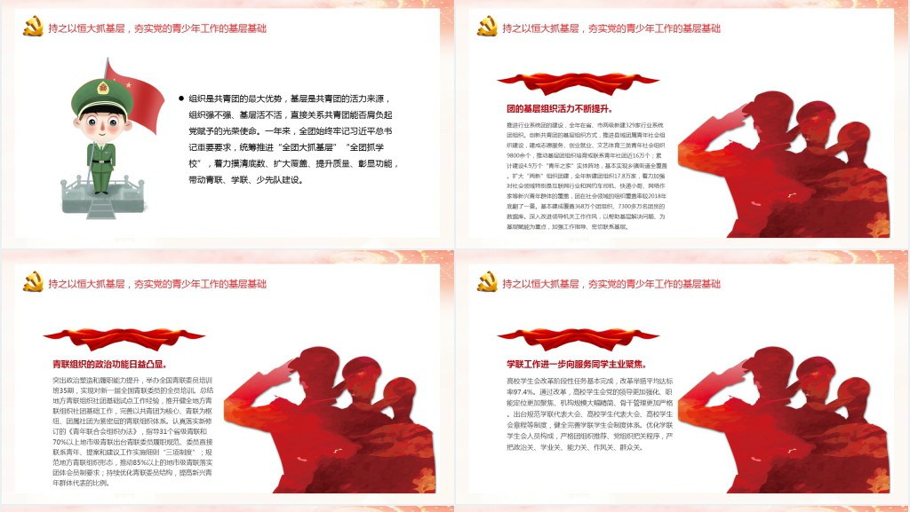 共青团工作情况总结汇报PPT模板 共青团工作情况总结汇报PPT模板