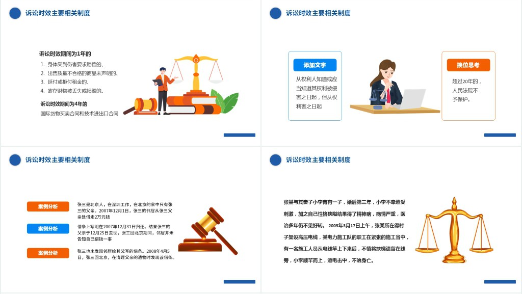 诉讼时效制度PPT简约时尚风诉讼时效制度违反经济法的法律责任经济法基础知识专题课件