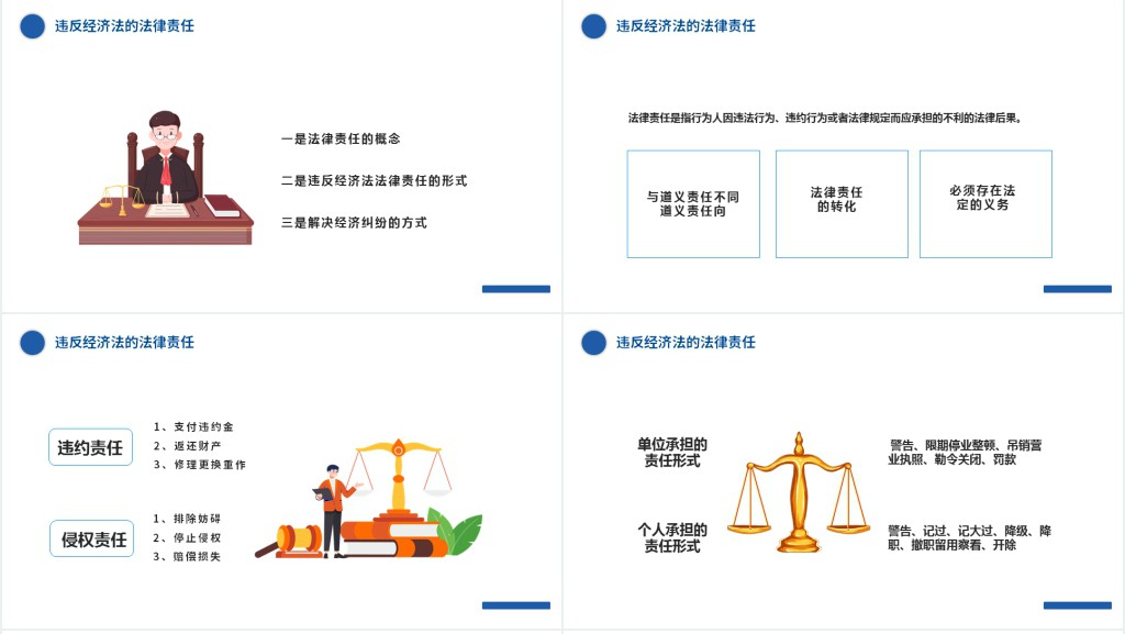 诉讼时效制度PPT简约时尚风诉讼时效制度违反经济法的法律责任经济法基础知识专题课件