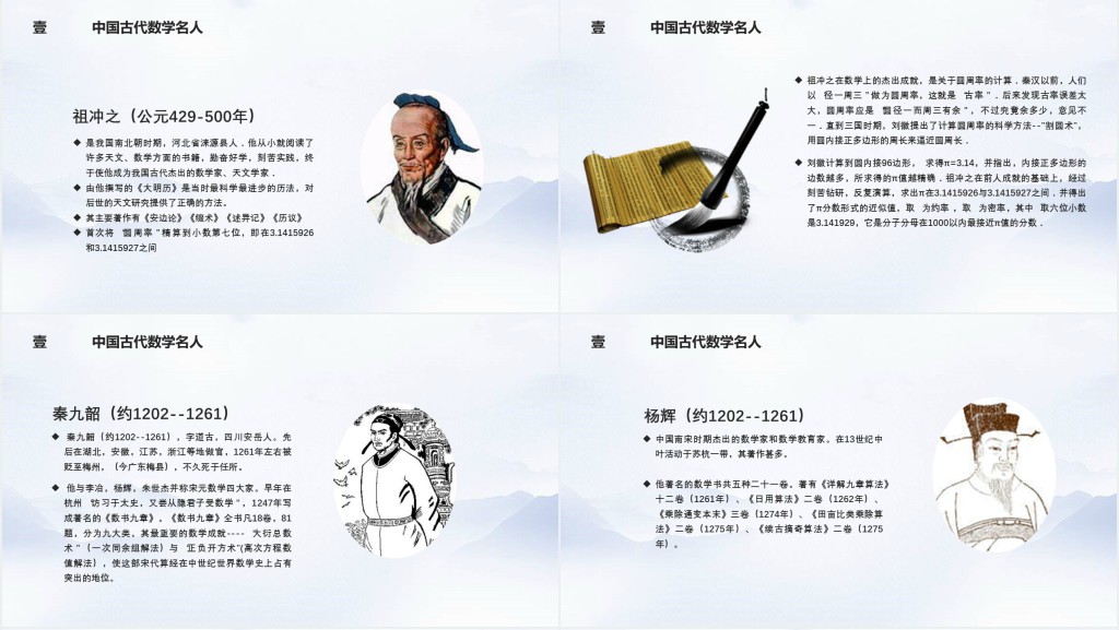 数学名人介绍PPT模板 数学名人介绍PPT模板
