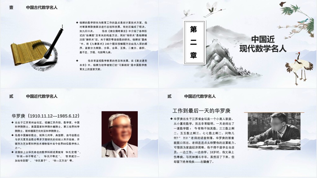 数学名人介绍PPT模板 数学名人介绍PPT模板