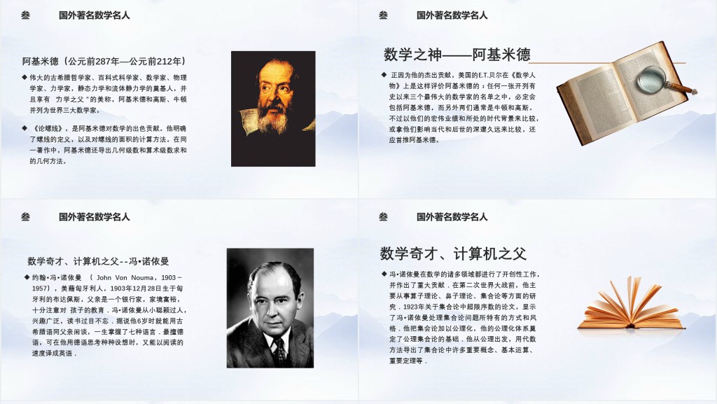 数学名人介绍PPT模板 数学名人介绍PPT模板