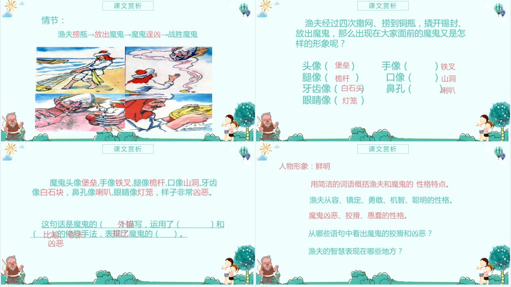 人教版小学四年级上册渔夫的故事PPT课件 人教版小学四年级上册渔夫的故事PPT课件