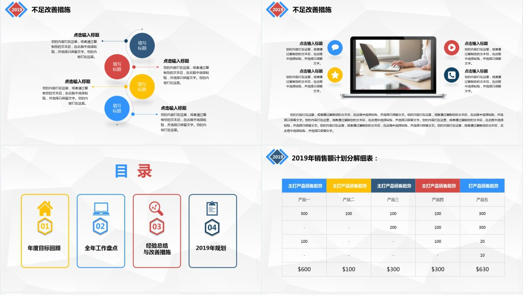 简约全面销售部年终工作总结销售工作总结PPT模板