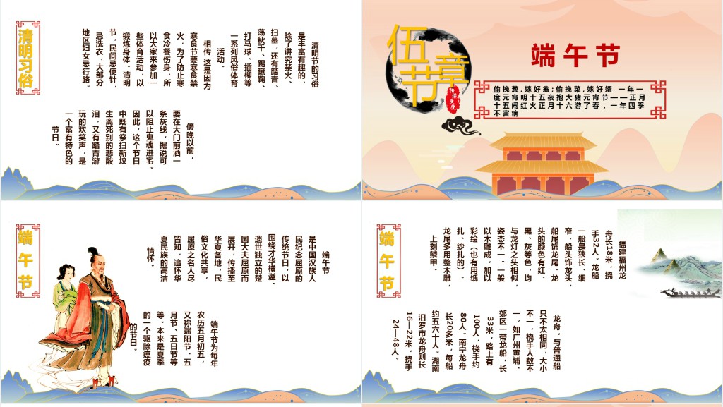 国潮风中国文化传统节日介绍主题班会PPT课件