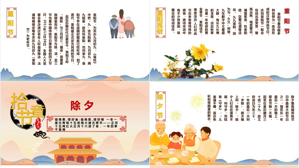 国潮风中国文化传统节日介绍主题班会PPT课件