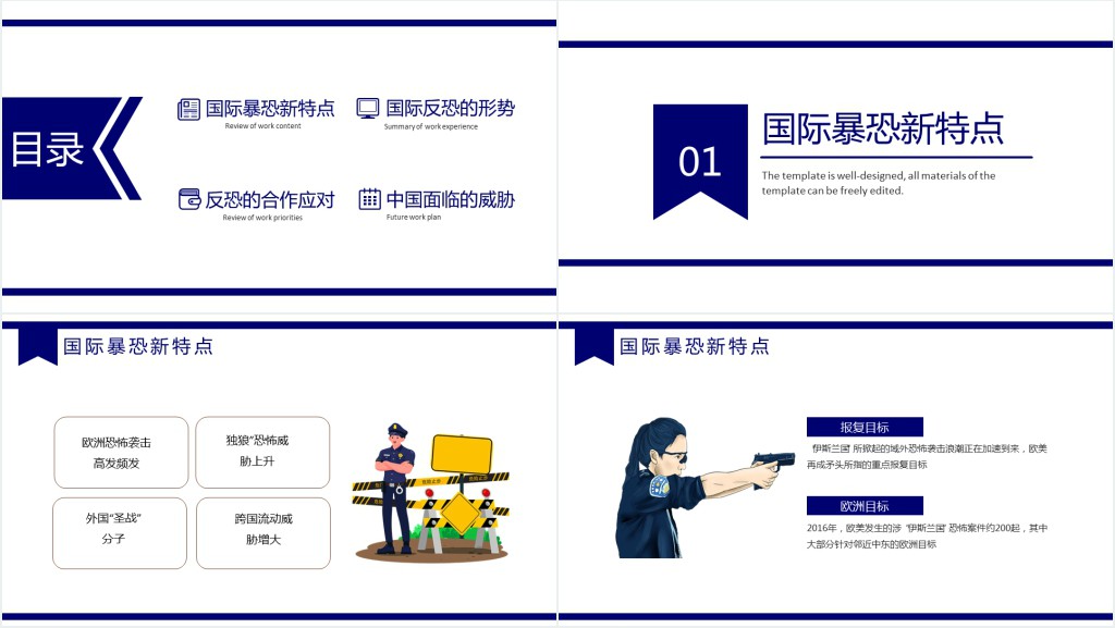 简约大气国际反恐安全教育主题班会PPT课件