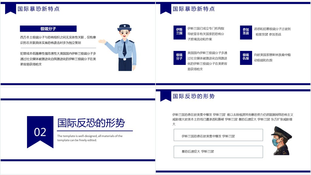 简约大气国际反恐安全教育主题班会PPT课件