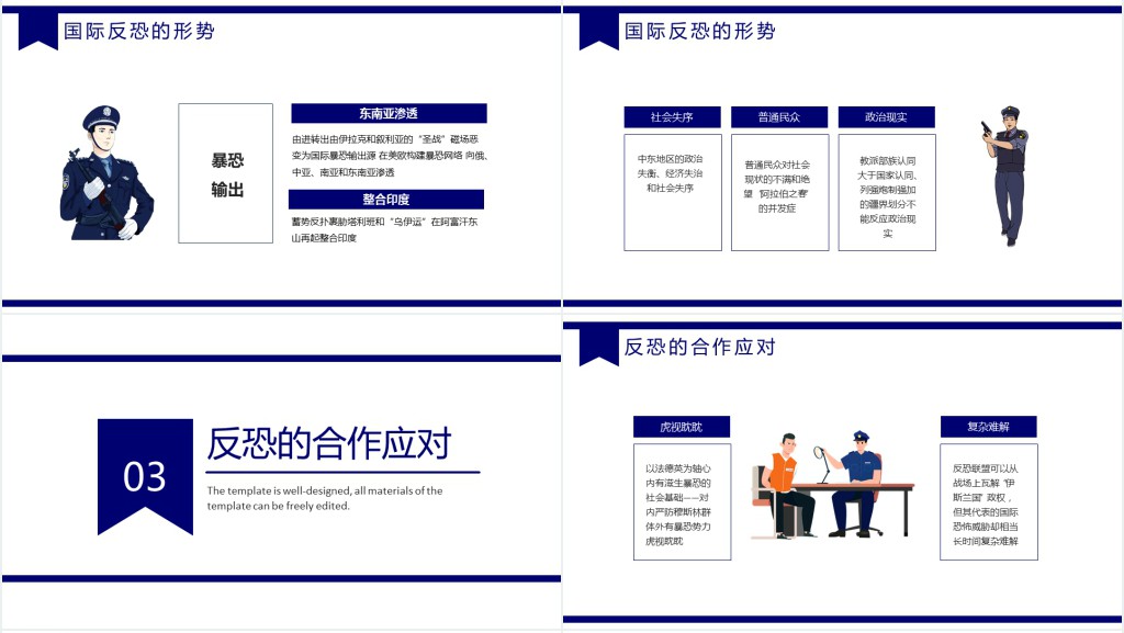 简约大气国际反恐安全教育主题班会PPT课件