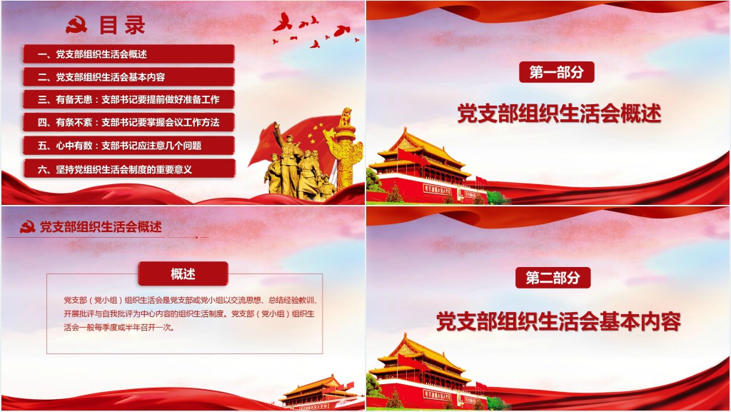 基层党支部党员组织生活会学习PPT党课 基层党支部党员组织生活会学习PPT党课