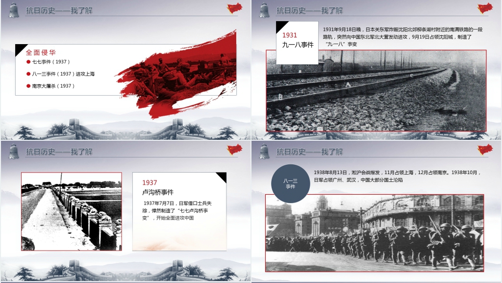抗战纪念日抗战胜利74周年PPT模板 抗战纪念日抗战胜利74周年PPT模板