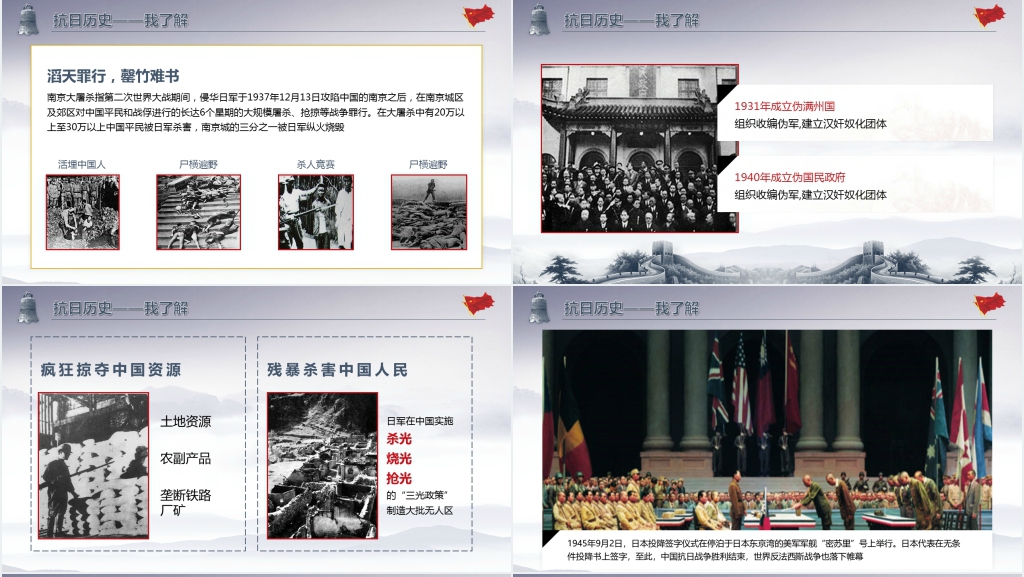 抗战纪念日抗战胜利74周年PPT模板 抗战纪念日抗战胜利74周年PPT模板
