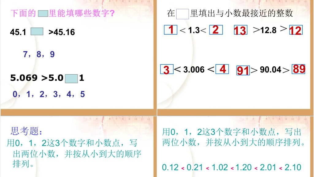 小数的大小比较教学教案PPT课件 小数的大小比较教学教案PPT课件