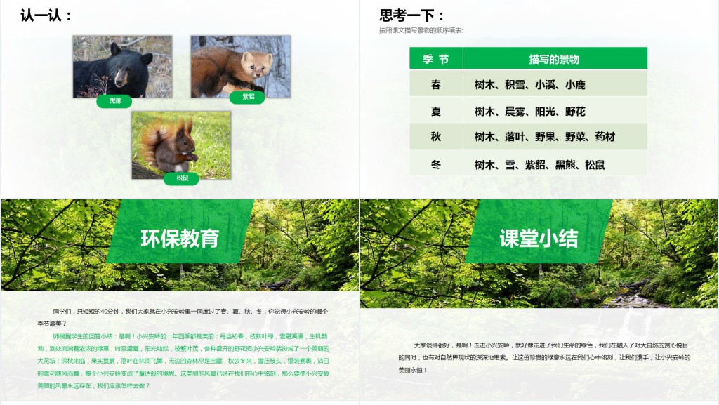 人教版小学三年级美丽的小兴安岭教案PPT课件 人教版小学三年级美丽的小兴安岭教案PPT课件