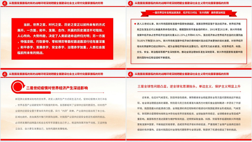 深刻把握全面建设社会主义现代化国家面临的形势PPT党课 深刻把握全面建设社会主义现代化国家面临的形势PPT党课
