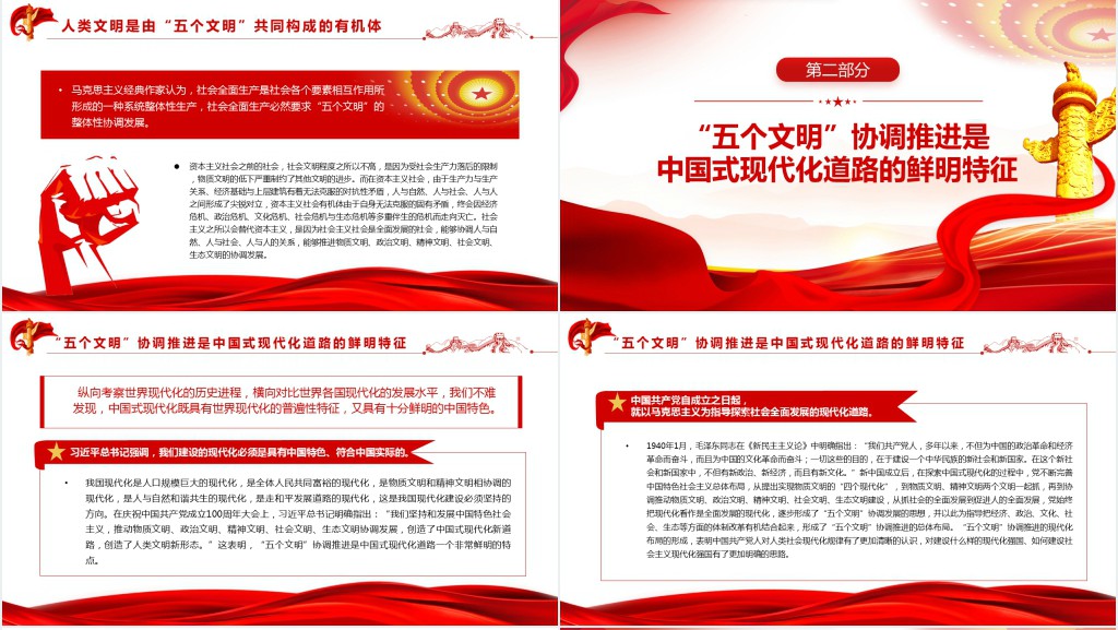 中国式现代化是“五个文明”相协调的现代化PPT党课 中国式现代化是“五个文明”相协调的现代化PPT党课