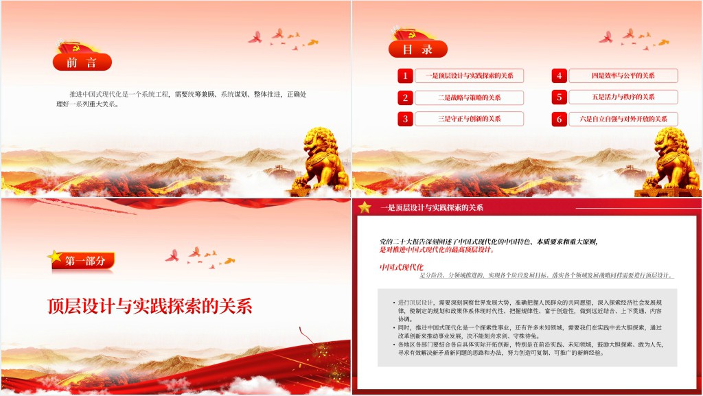 党政风推进中国式现代化需要处理好若干重大关系PPT党课