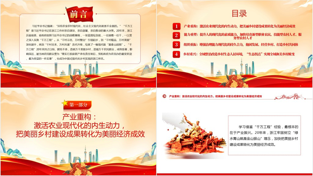 千万工程、中国式现代化的乡村实践PPT党课