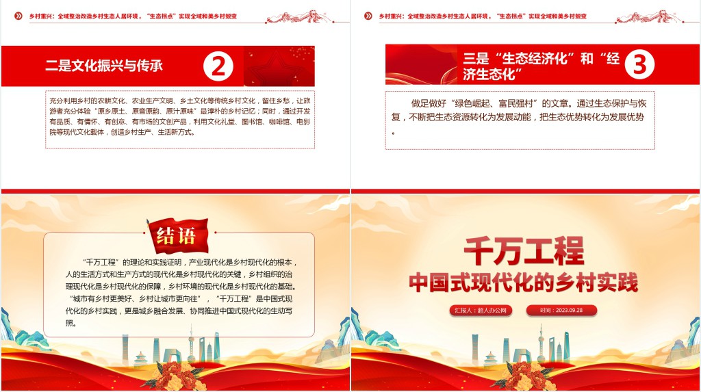 千万工程、中国式现代化的乡村实践PPT党课