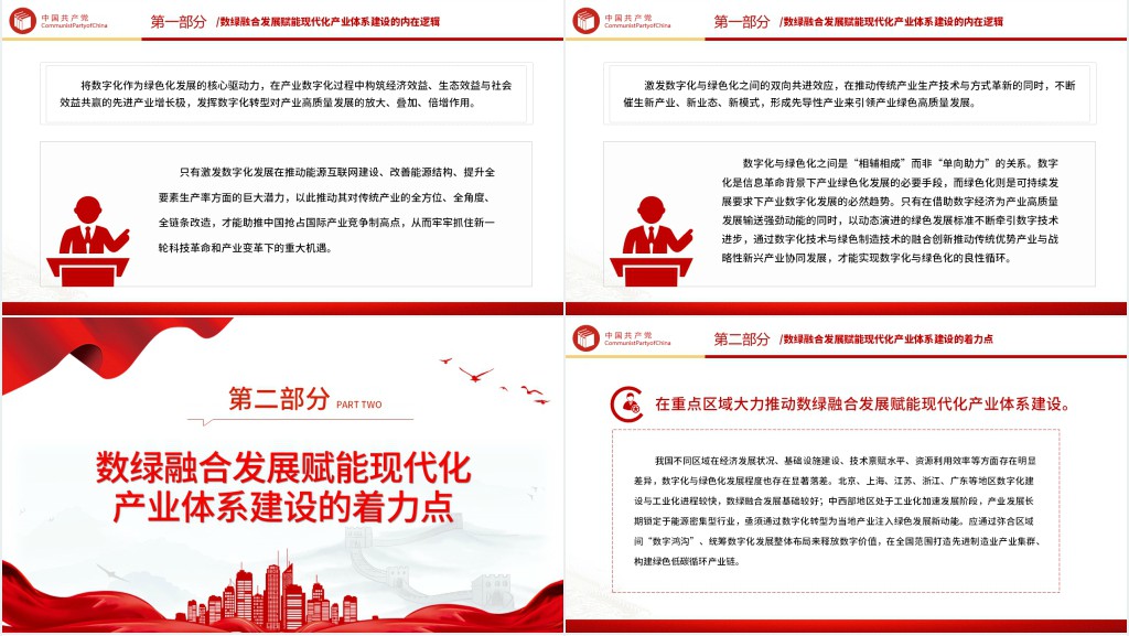 以数绿融合发展赋能现代化产业体系建设PPT党课 以数绿融合发展赋能现代化产业体系建设PPT党课