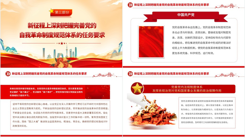 新征程上推动完善党的自我革命制度规范体系PPT党课 新征程上推动完善党的自我革命制度规范体系PPT党课